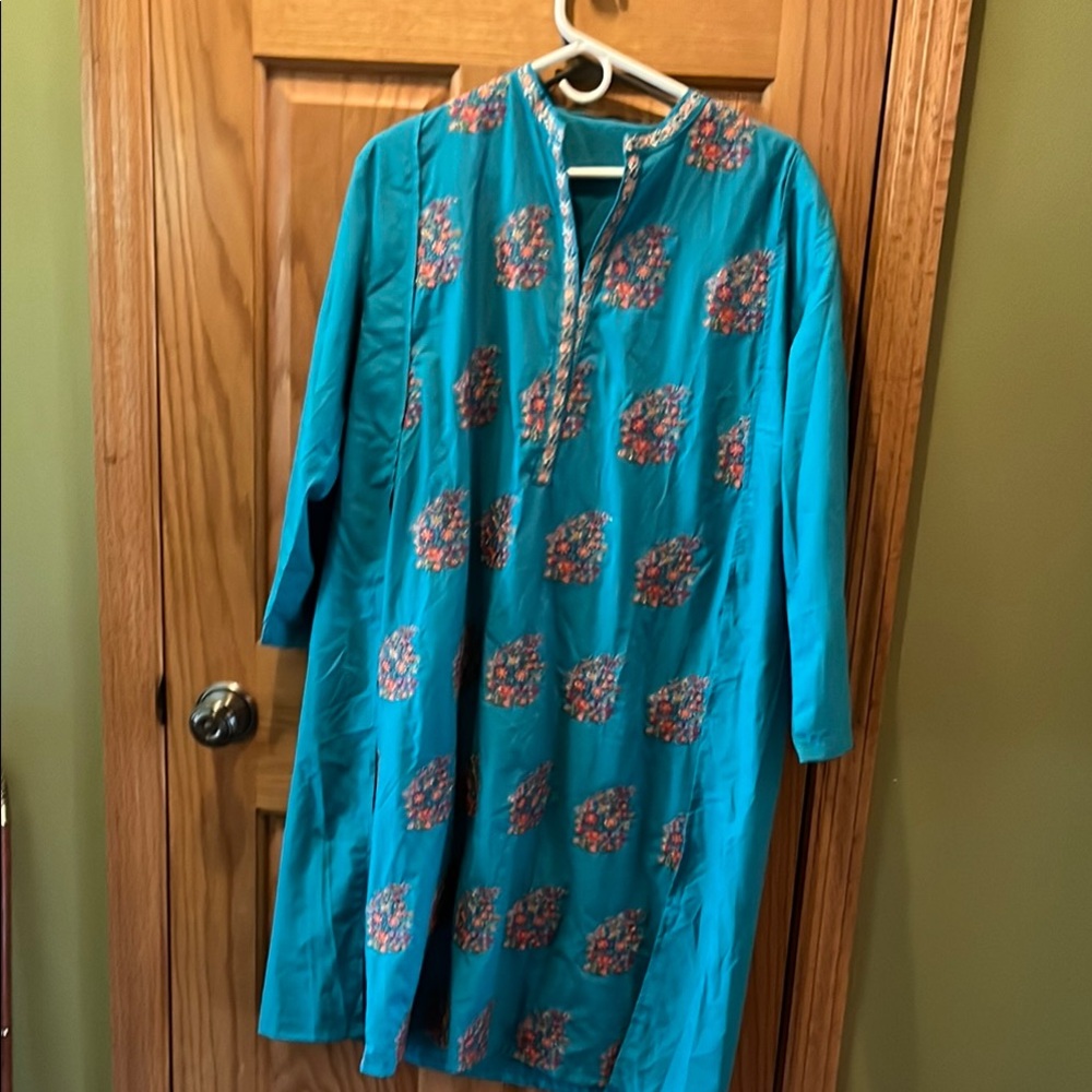 Teal Floral Women's Dress
